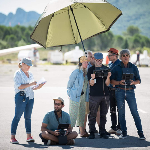 Equipes Sky Prod pendant le tournage de la série Tandem -